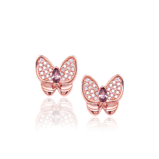 Sterling Silver Butterfly Studs - HK Jewels