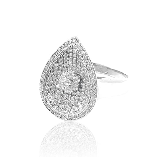 Sterling Silver Teardrop Ring - HK Jewels