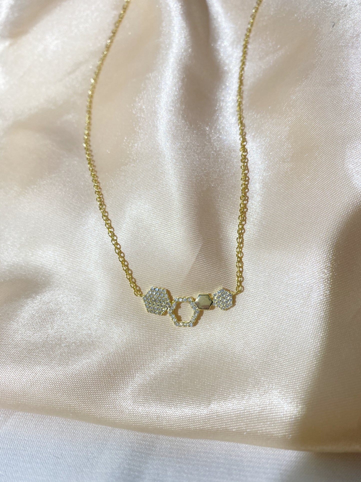 Sterling Silver Small Geometric Bar Necklace - HK Jewels