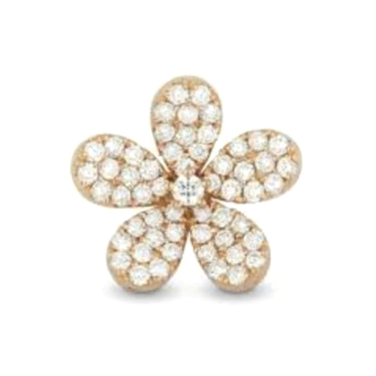 Gold Plated Sterling Silver Flower Station Necklace - HK Jewels