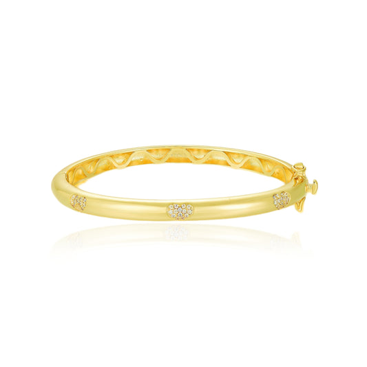 Gold Plated CZ Heart, Flower, Or Butterfly Kids' Bangle - HK Jewels