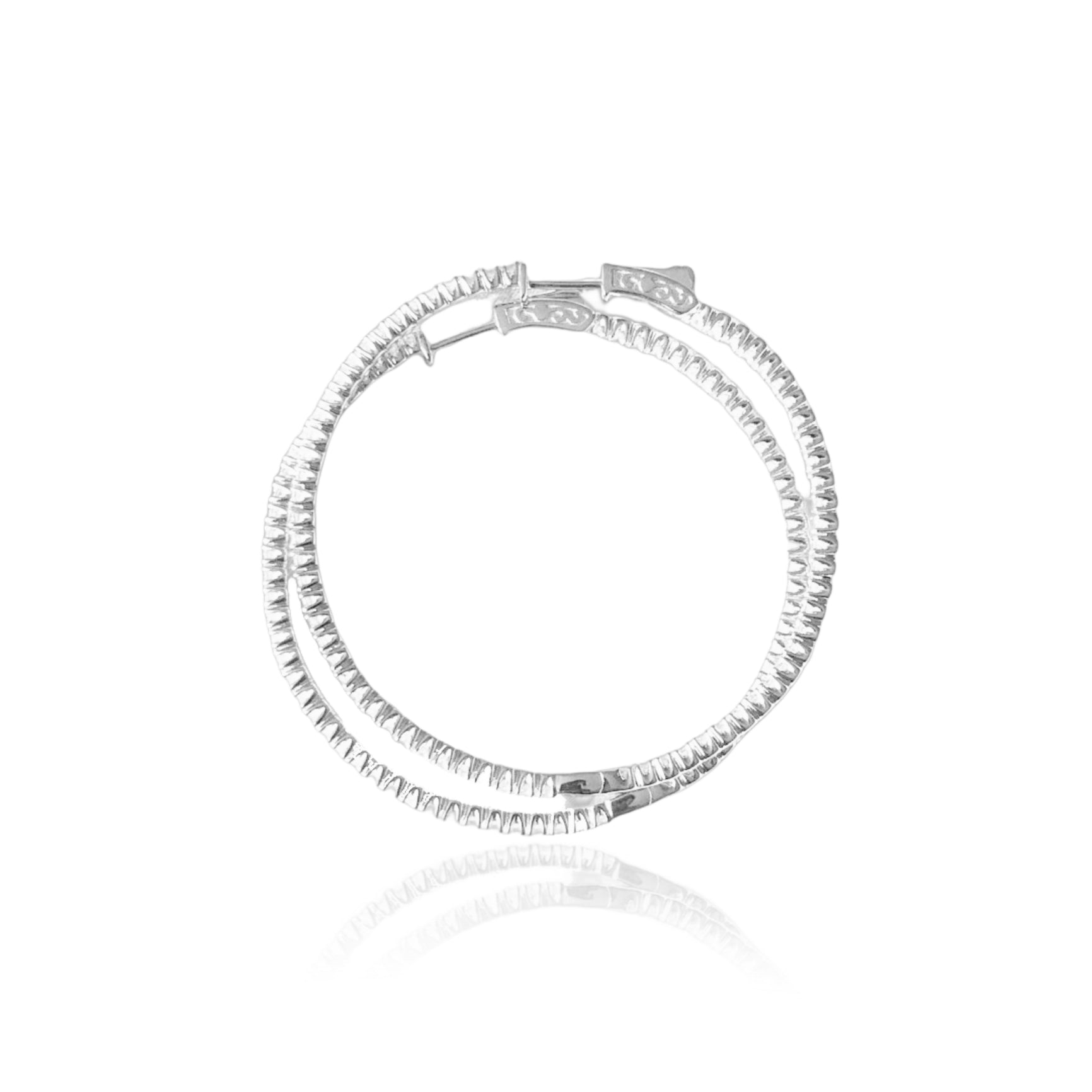 50mm Round CZ Hoop Earrings - HK Jewels