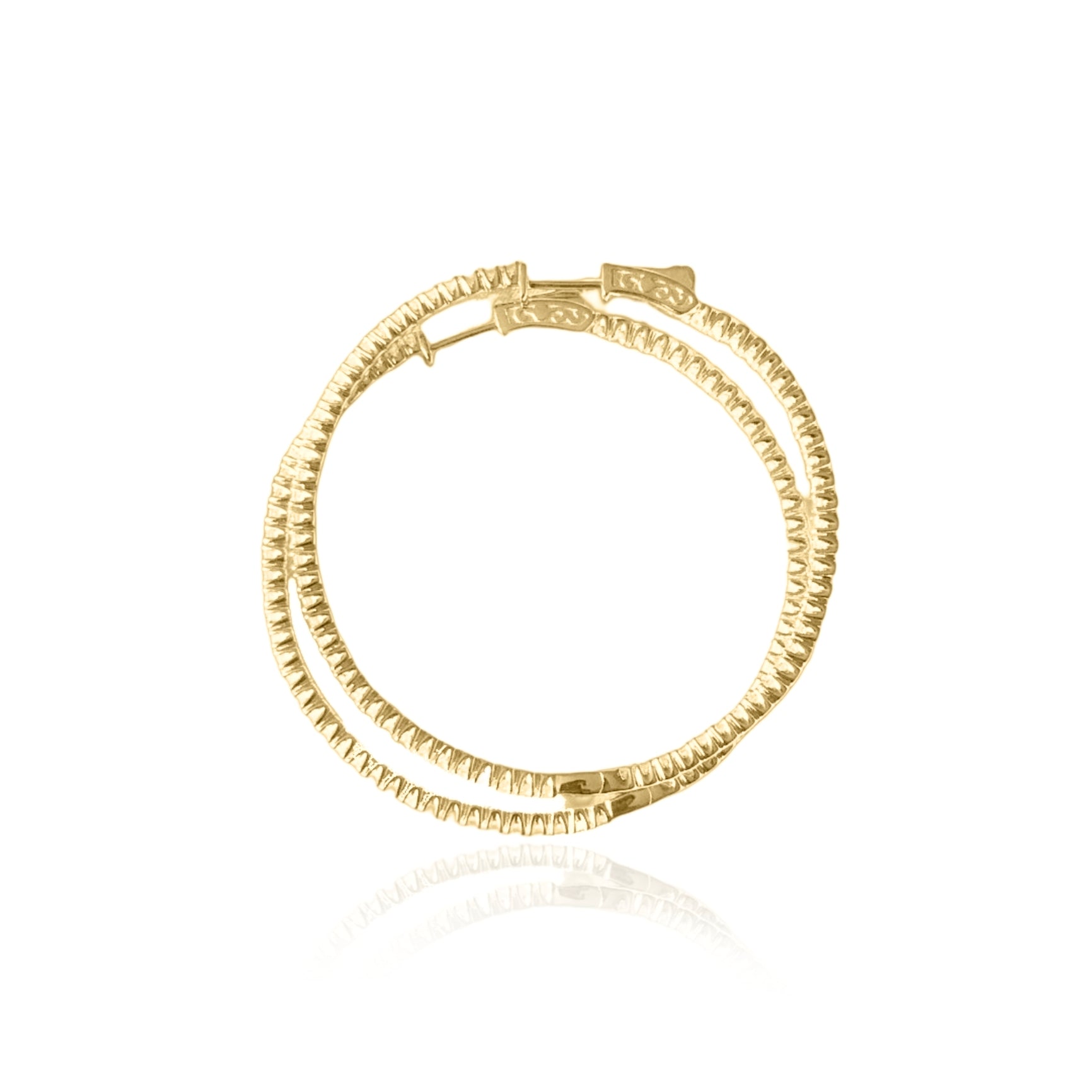 50mm Round CZ Hoop Earrings - HK Jewels