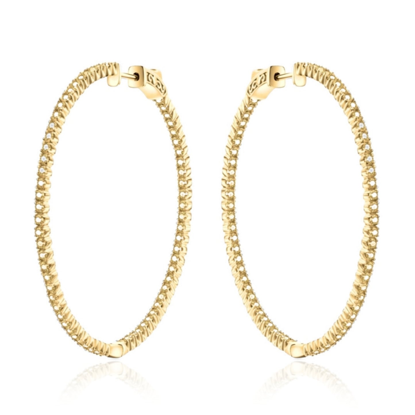 50mm Round CZ Hoop Earrings - HK Jewels