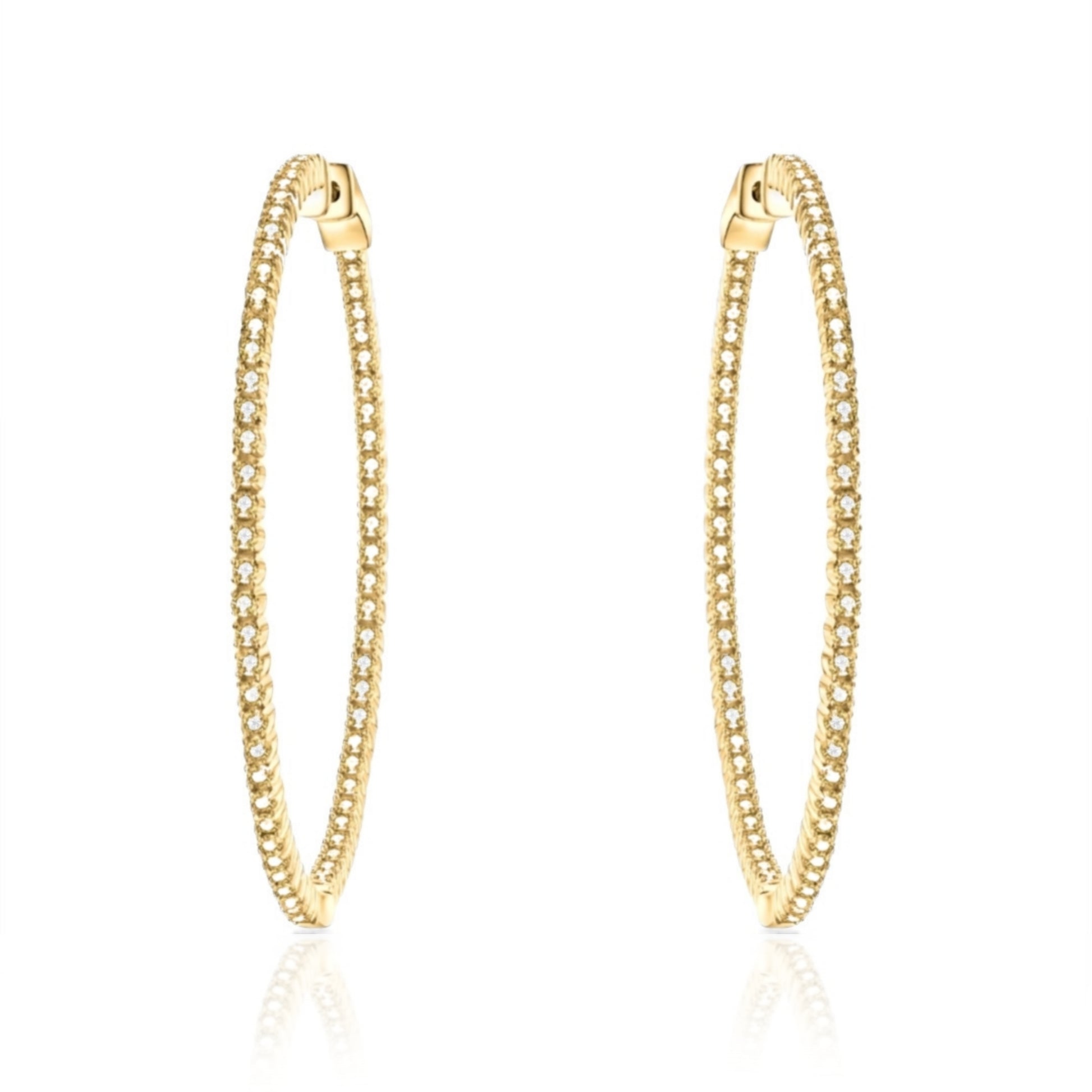 50mm Round CZ Hoop Earrings - HK Jewels