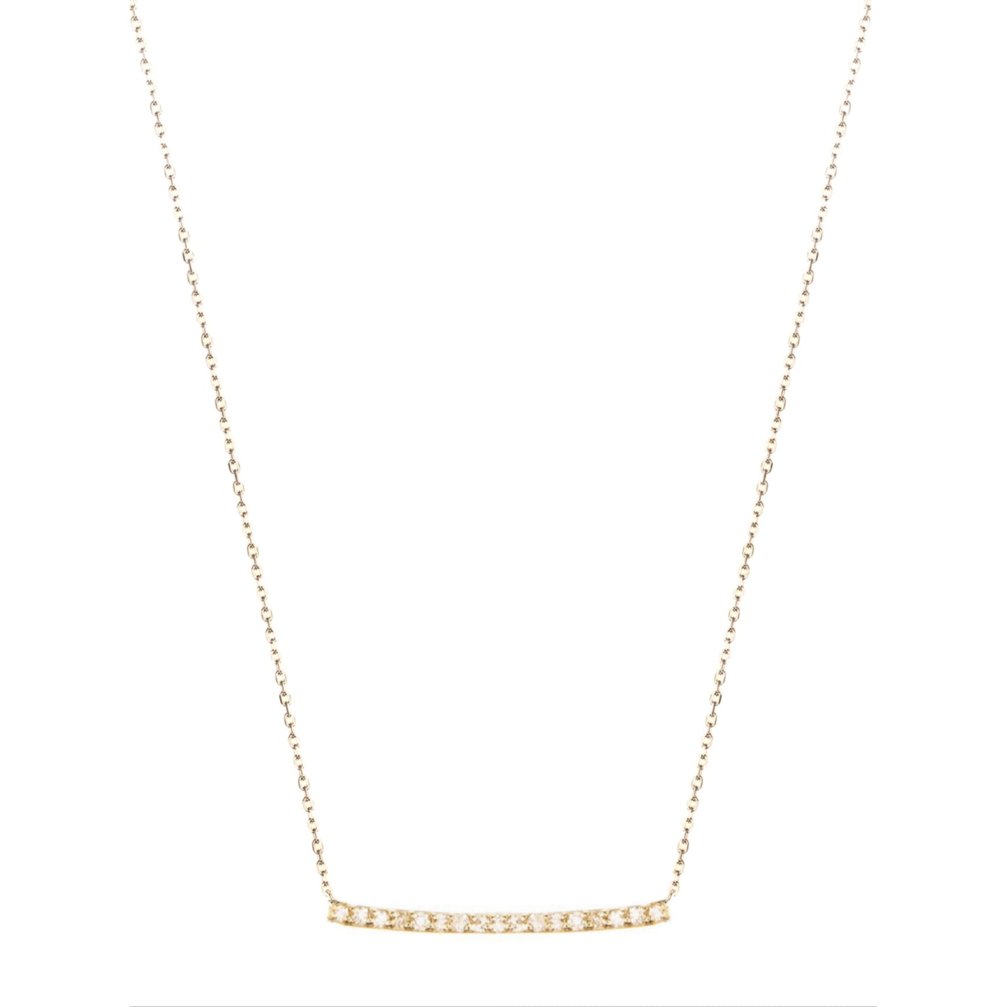 Sterling Silver Sapphire and Clear CZ Bar Necklace - HK Jewels