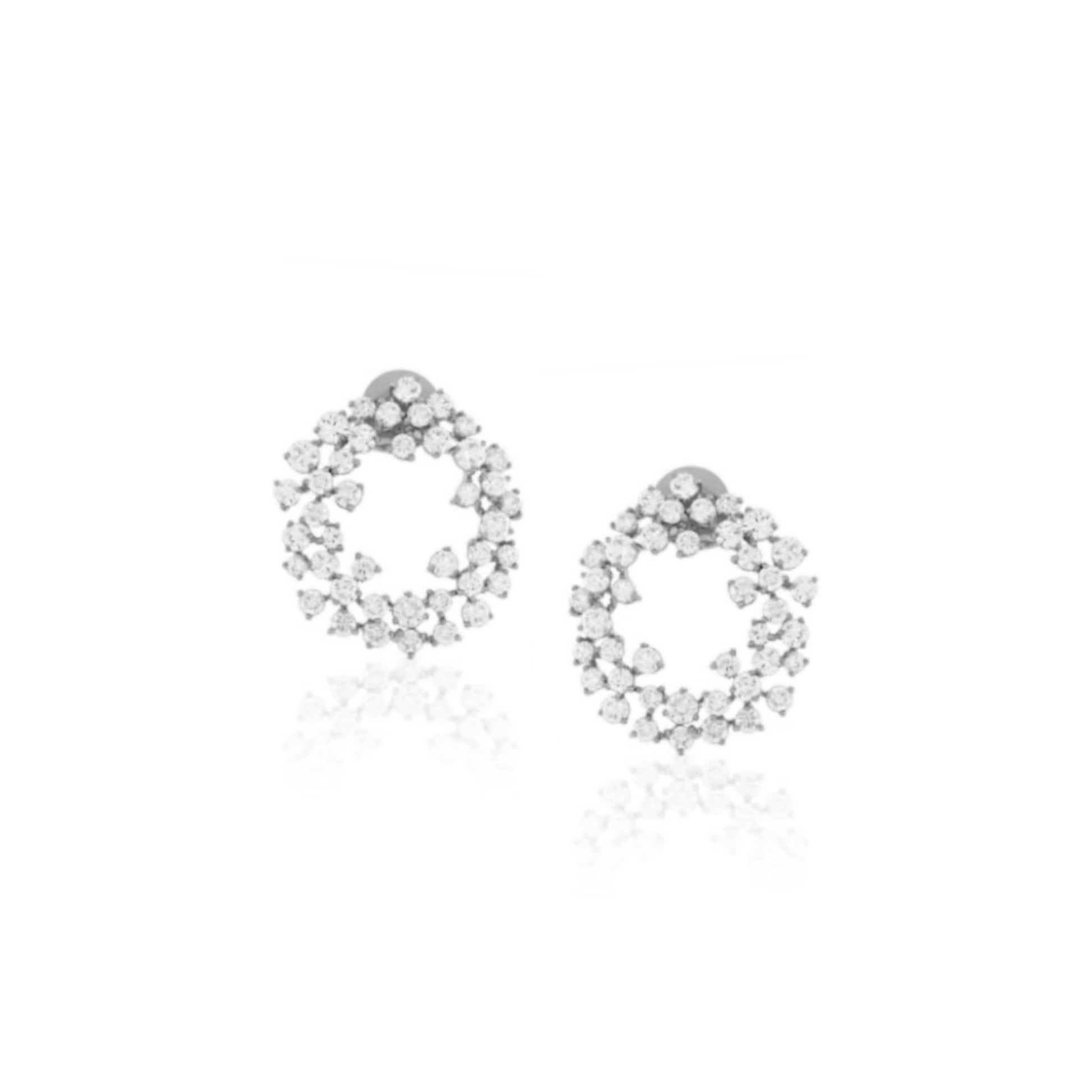 Sterling Silver Sprinkled CZ Earring - HK Jewels