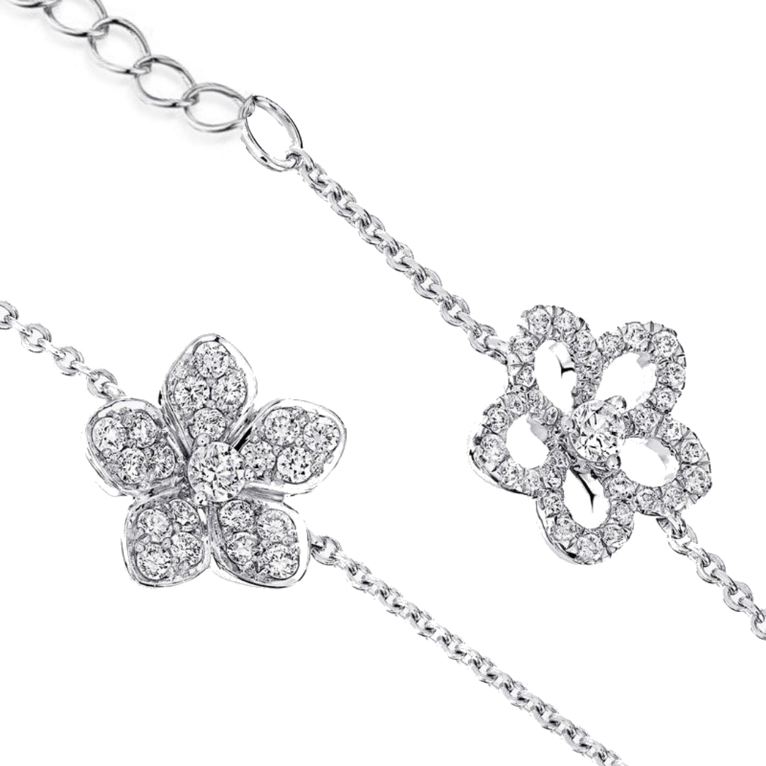 Sterling Silver 4 Flower Bracelet - HK Jewels