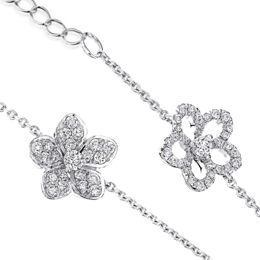 Sterling Silver 4 Flower Bracelet - HK Jewels