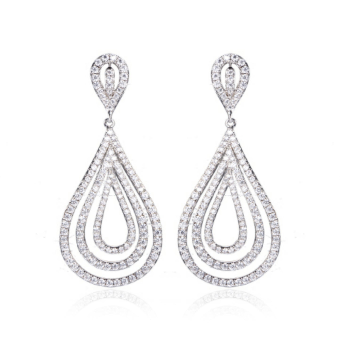Sterling Silver Large Teardrop Earring - HK Jewels