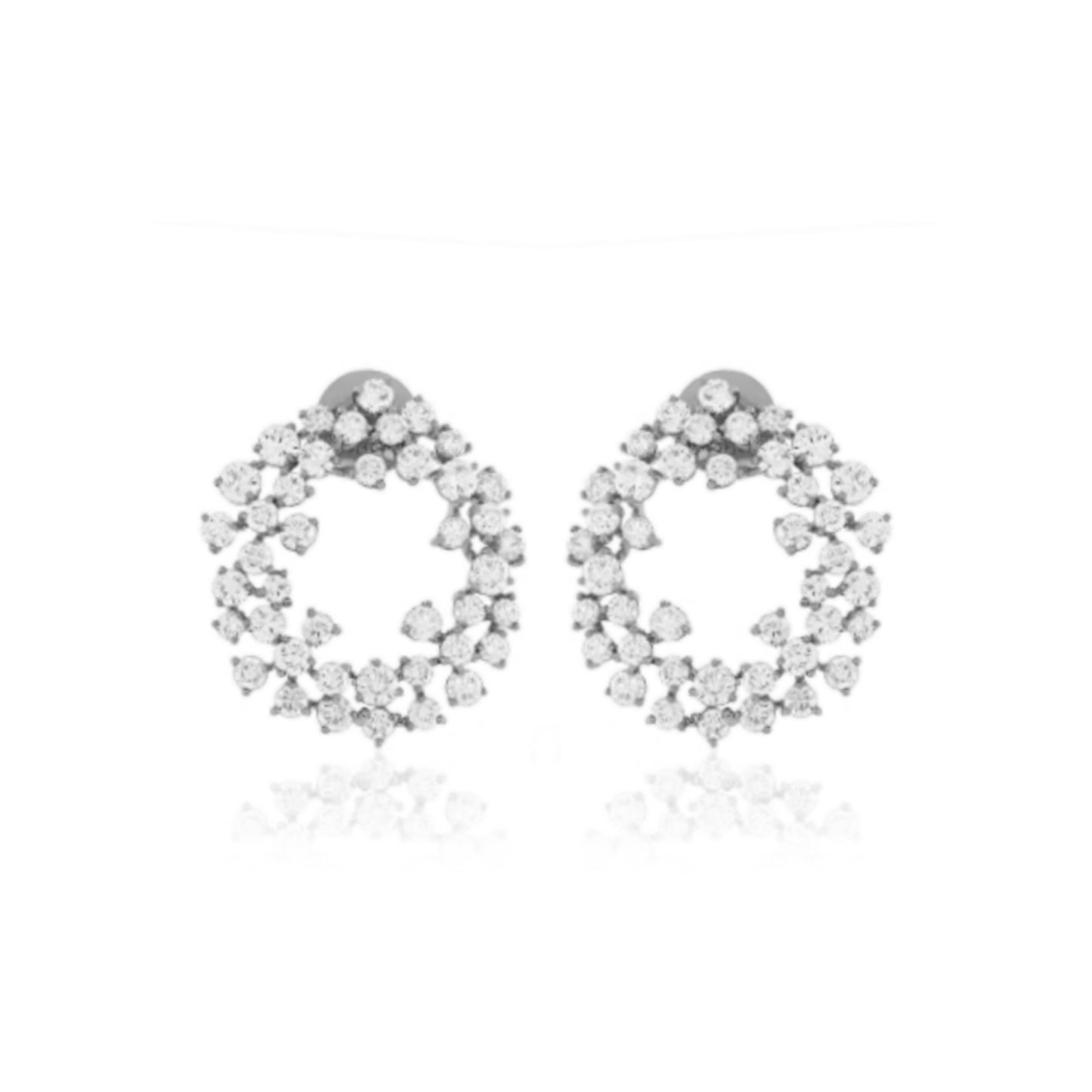 Sterling Silver Sprinkled CZ Earring - HK Jewels