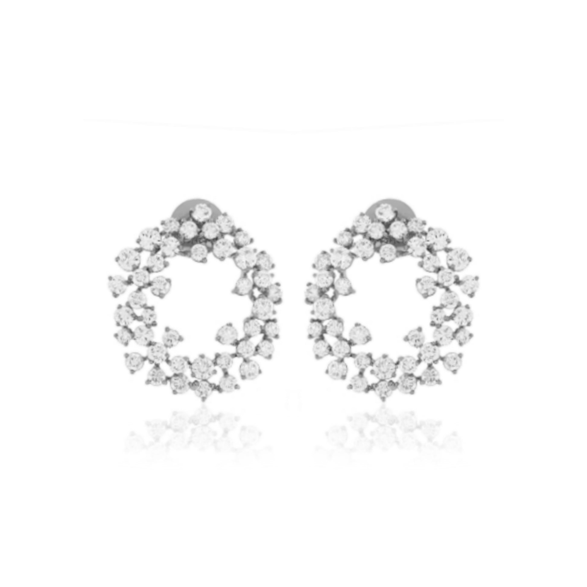 Sterling Silver Sprinkled CZ Earring - HK Jewels