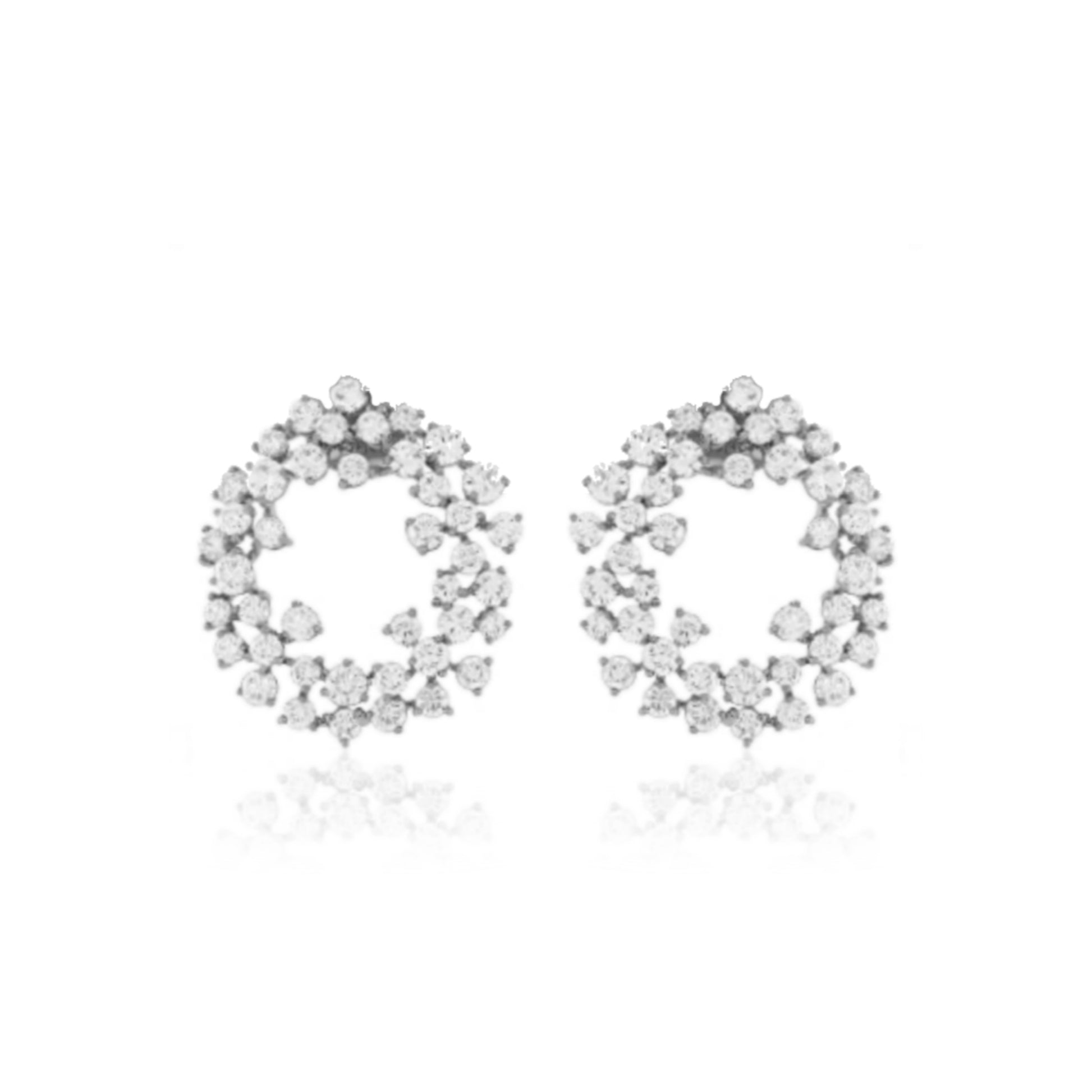 Sterling Silver Sprinkled CZ Earring - HK Jewels