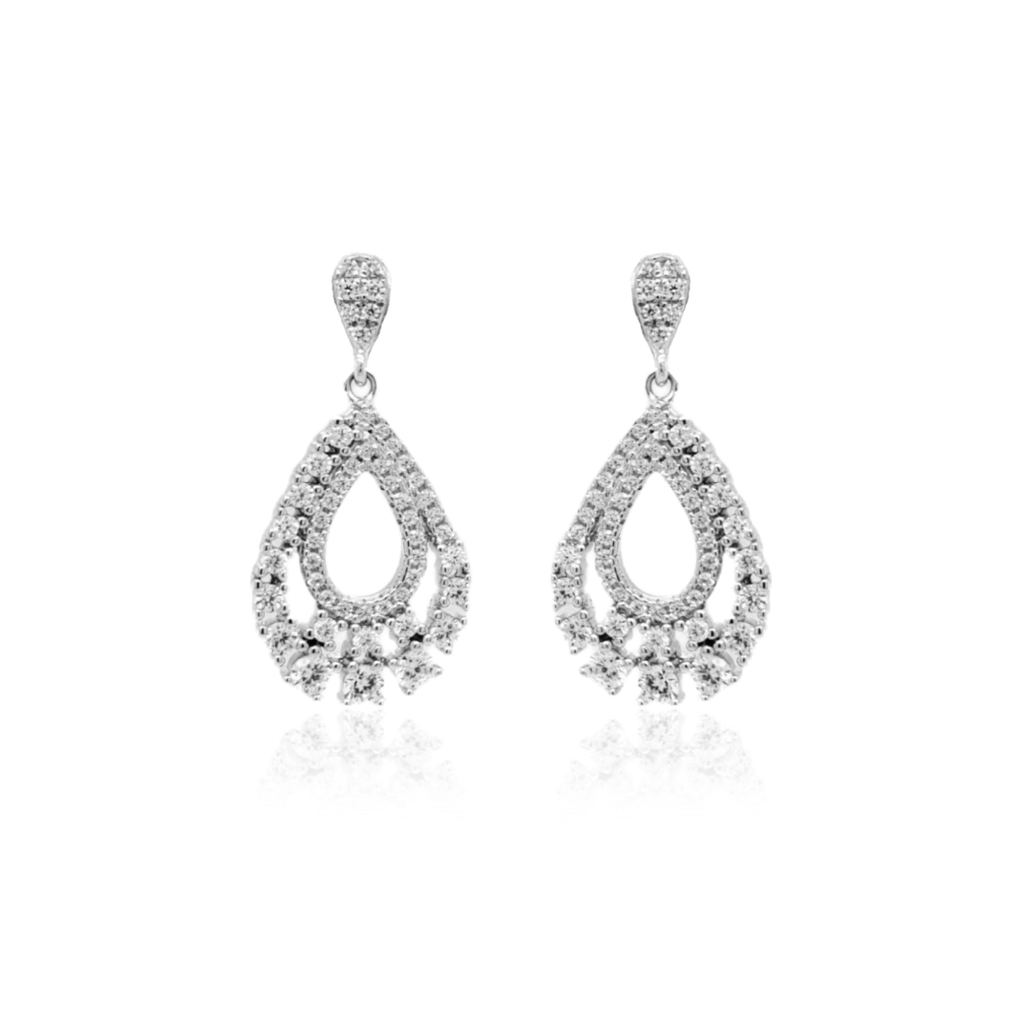 Sterling Silver Teardrop CZ Earring