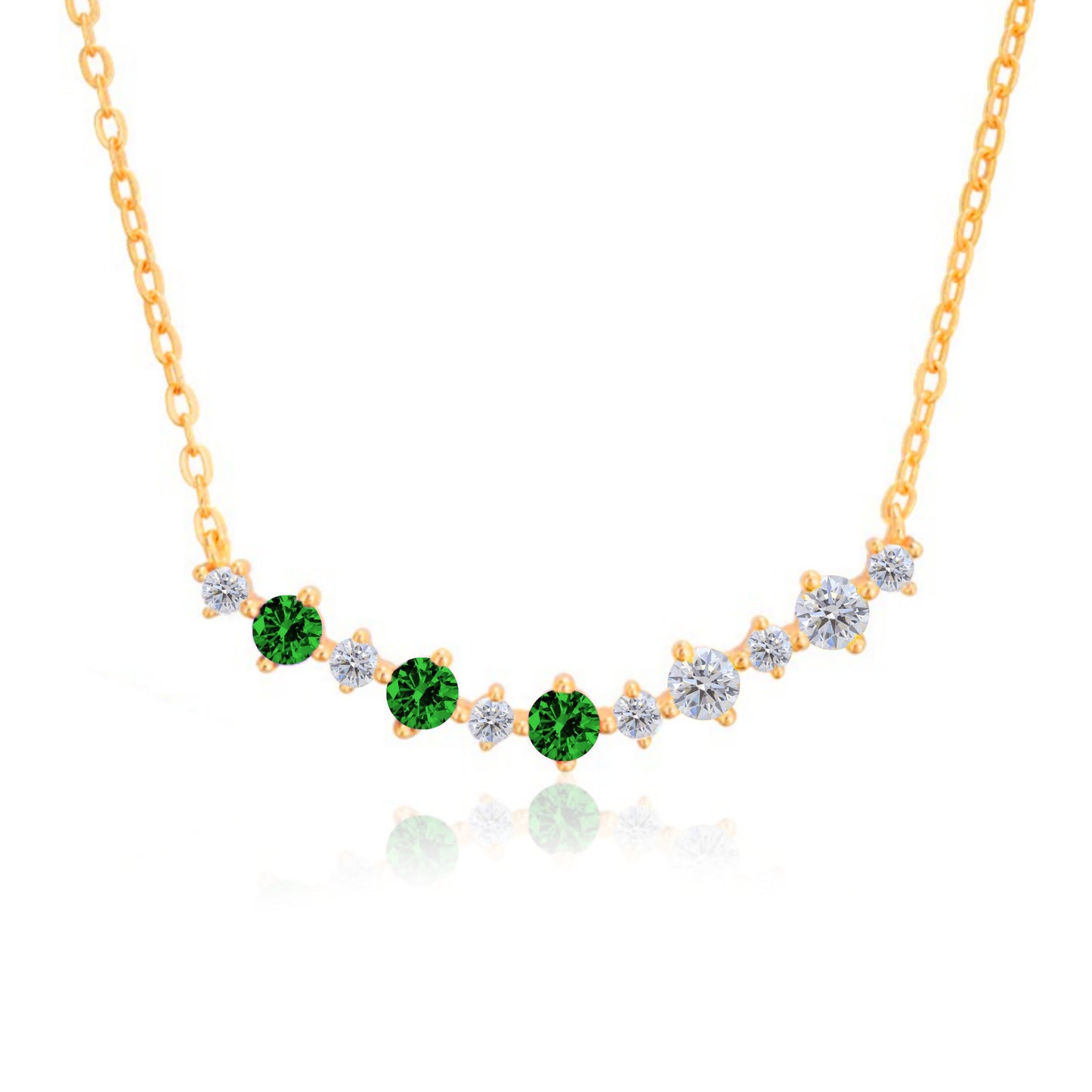 Sterling Silver Colorful Rounded Bar Necklace