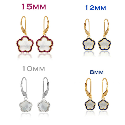 Surgical Steel Mother of Pearl CZ Flower Earring