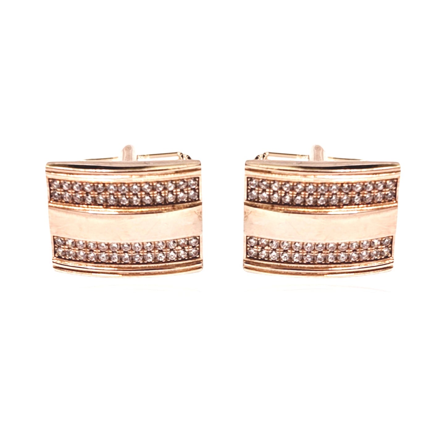 Rose Gold Plated Sterling Silver Cufflinks