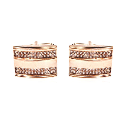 Rose Gold Plated Sterling Silver Cufflinks