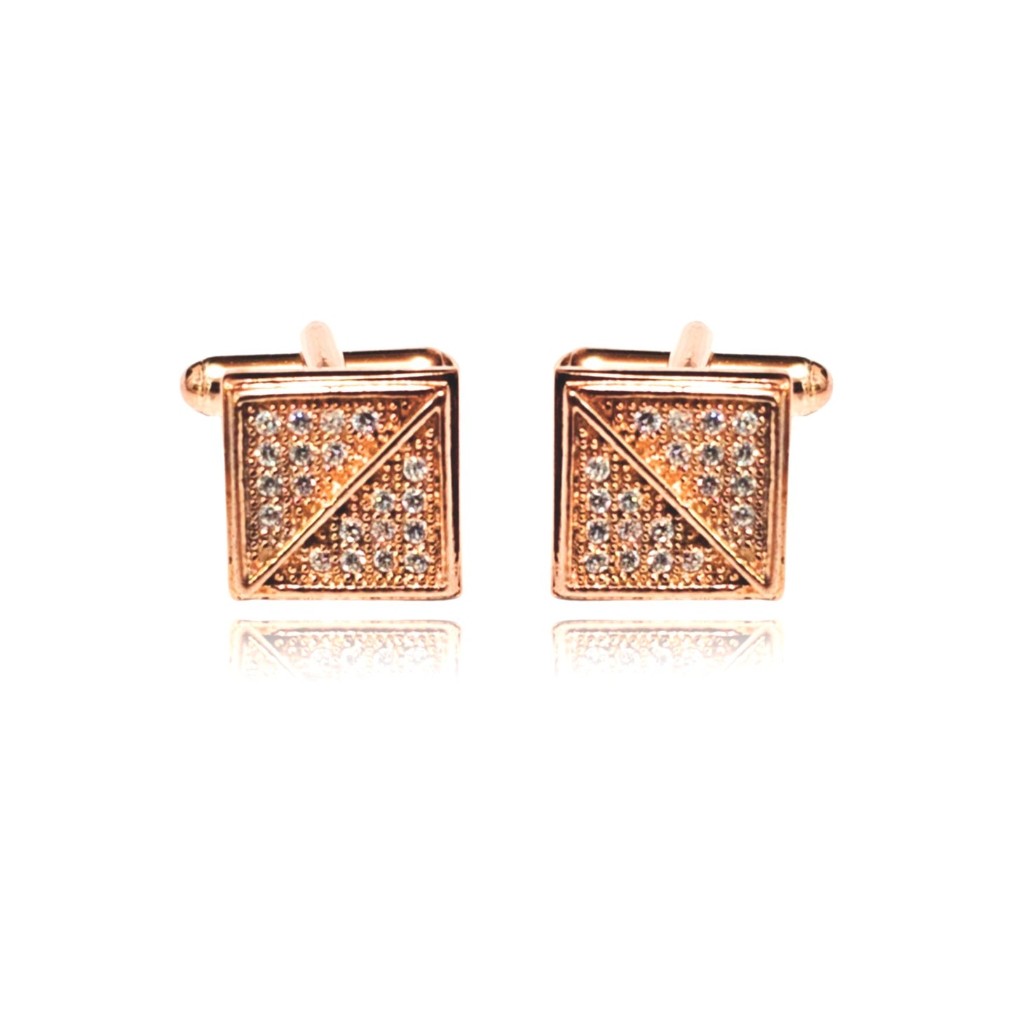 Rose Gold Plated Sterling Silver Cufflinks