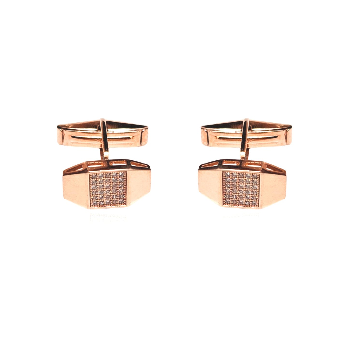 Rose Gold Plated Sterling Silver Cufflinks