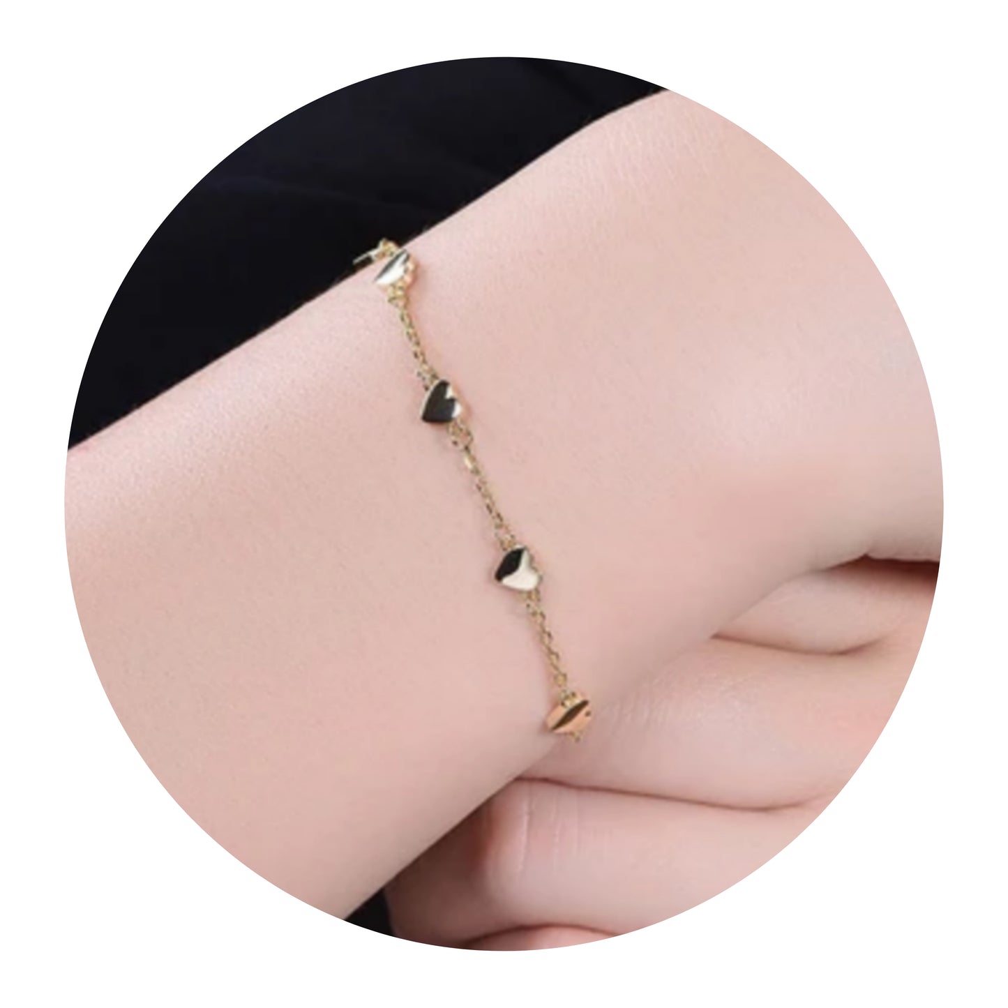 Gold Plated Sterling Silver Heart Bracelet