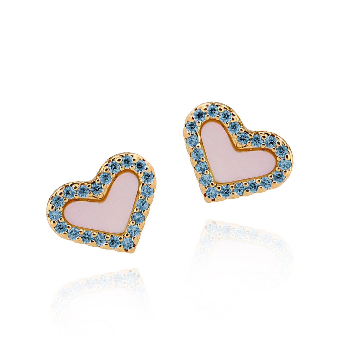 Small Mother of Pearl Heart Stud - HK Jewels