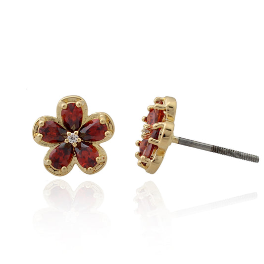 Mini Flower Stud Screwback Earring - HK Jewels