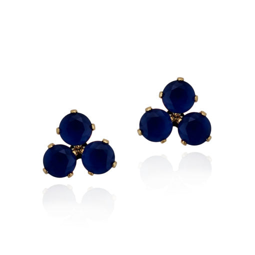 Surgical Steel Triple Stone Stud Earring - HK Jewels