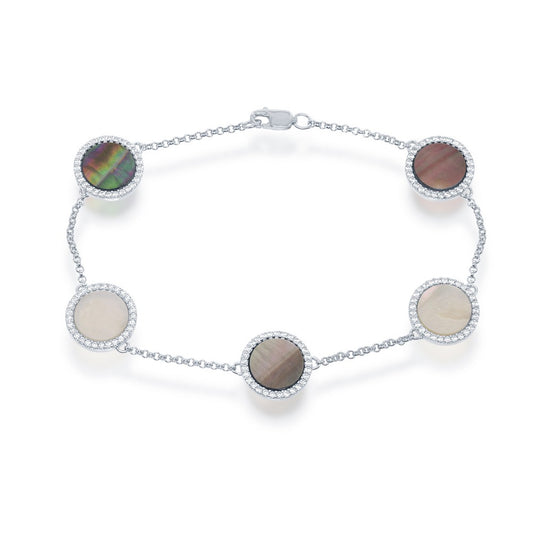 Sterling Silver Mother Of Pearl Bracelet - HK Jewels