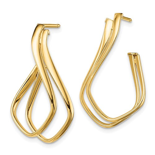 14k Polished Fancy Post Earrings - HK Jewels
