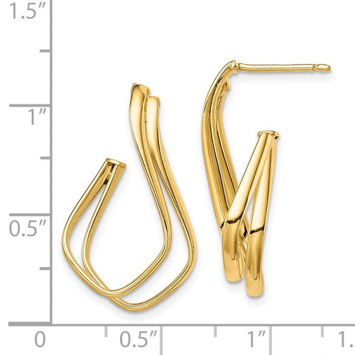 14k Polished Fancy Post Earrings - HK Jewels