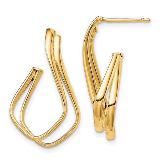 14k Polished Fancy Post Earrings - HK Jewels
