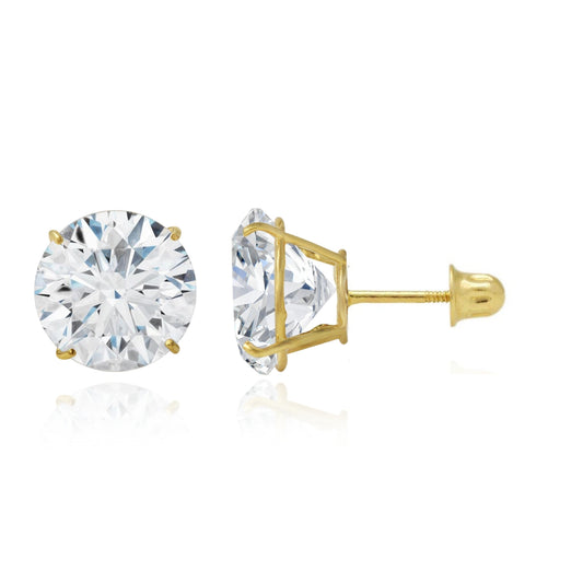 14k Gold CZ  Earrings