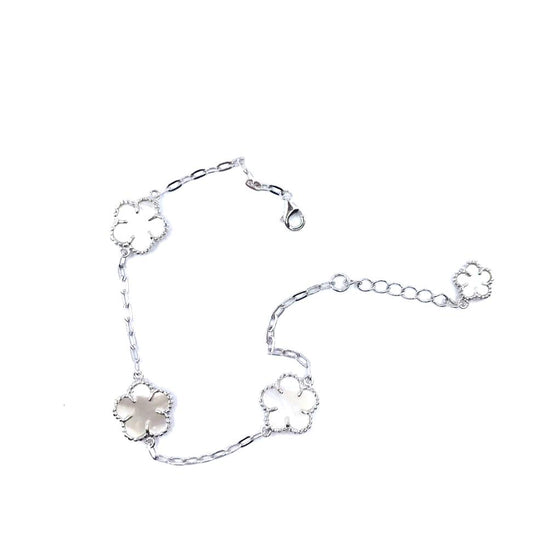 Sterling Silver Flower Bracelet - HK Jewels