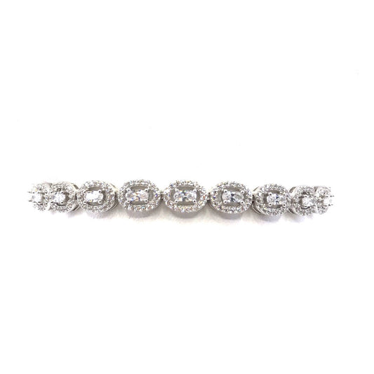 Sterling Silver Oval Bracelet - HK Jewels