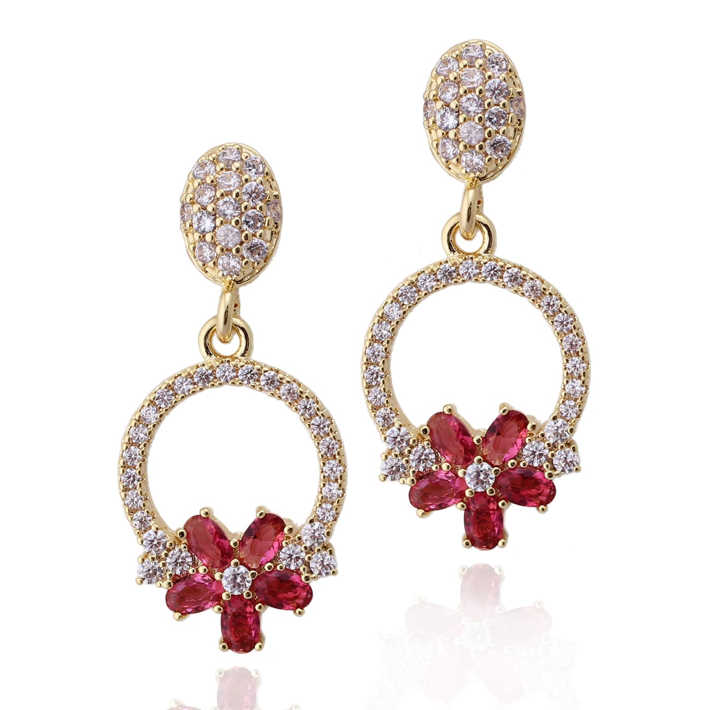 Surgical Steel Circle Flower Earrings - HK Jewels