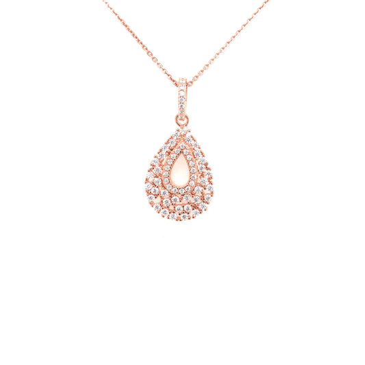 Sterling Silver Small Teardrop CZ Pendant - HK Jewels