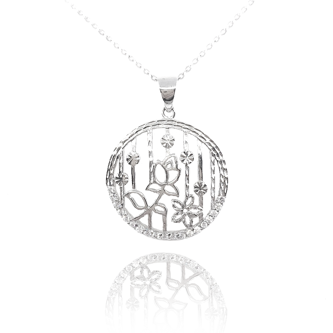 Sterling Silver Circle Pendant - HK Jewels