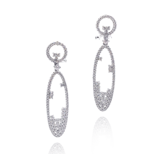 Sterling Silver Oval Earrings - HK Jewels