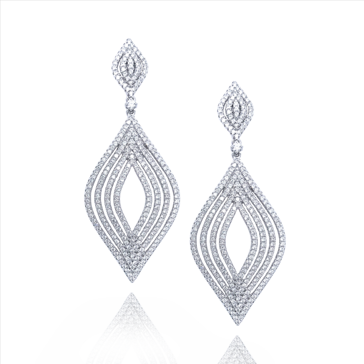 Sterling Silver Marquis Earrings - HK Jewels