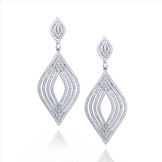 Sterling Silver Marquis Earrings - HK Jewels