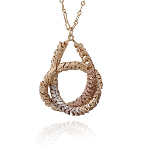 Tricolored Tangled Teardrop Pendant - HK Jewels