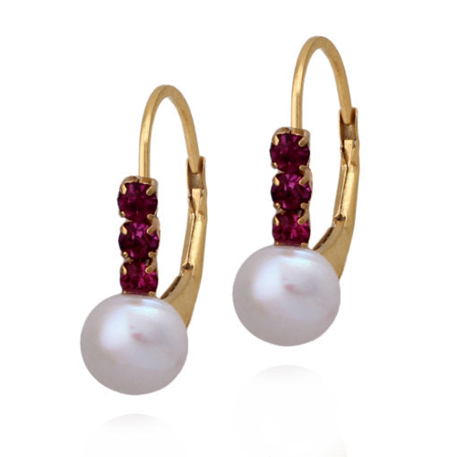 Gold Plated Surgical Steel Pearl Earrings - HK Jewels