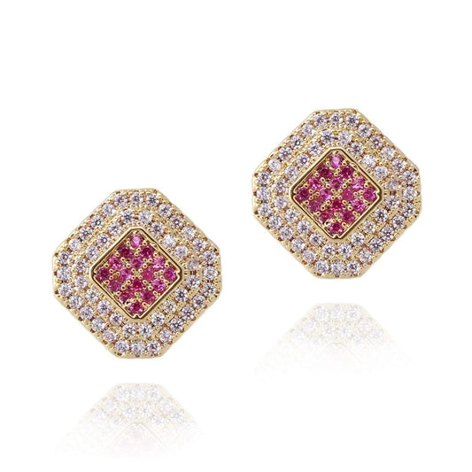 Gold Plated Surgical Steel Diamond Shape Studs - HK Jewels