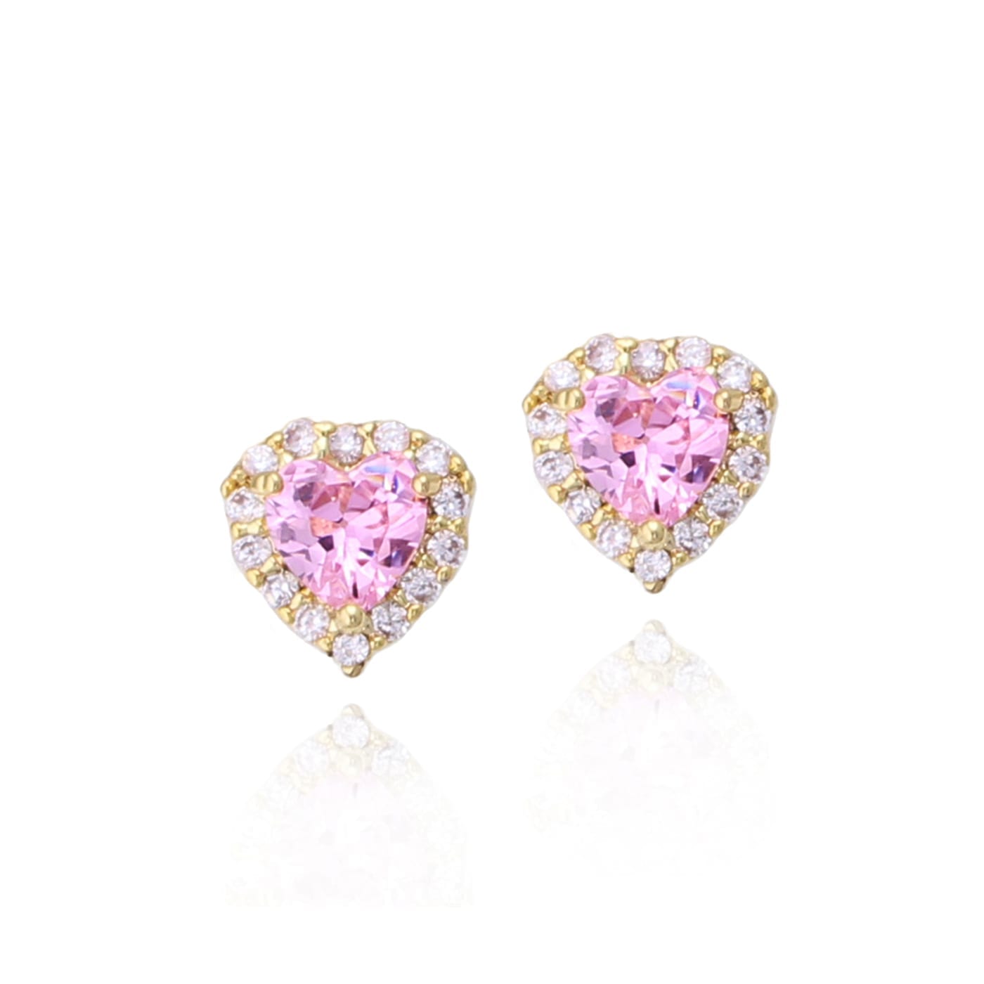 Surgical Steel Tiny CZ Heart Stud Earrings - HK Jewels