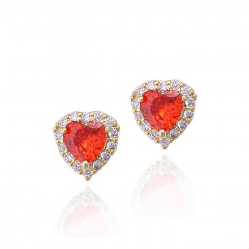 Surgical Steel Tiny CZ Heart Stud Earrings - HK Jewels