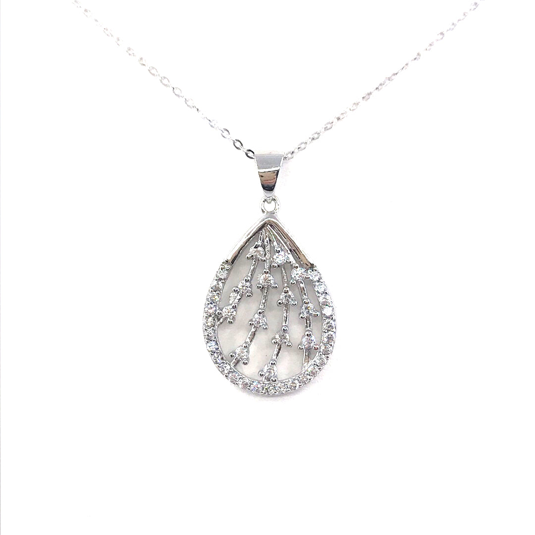 Sterling Silver Teardrop Pendant - HK Jewels