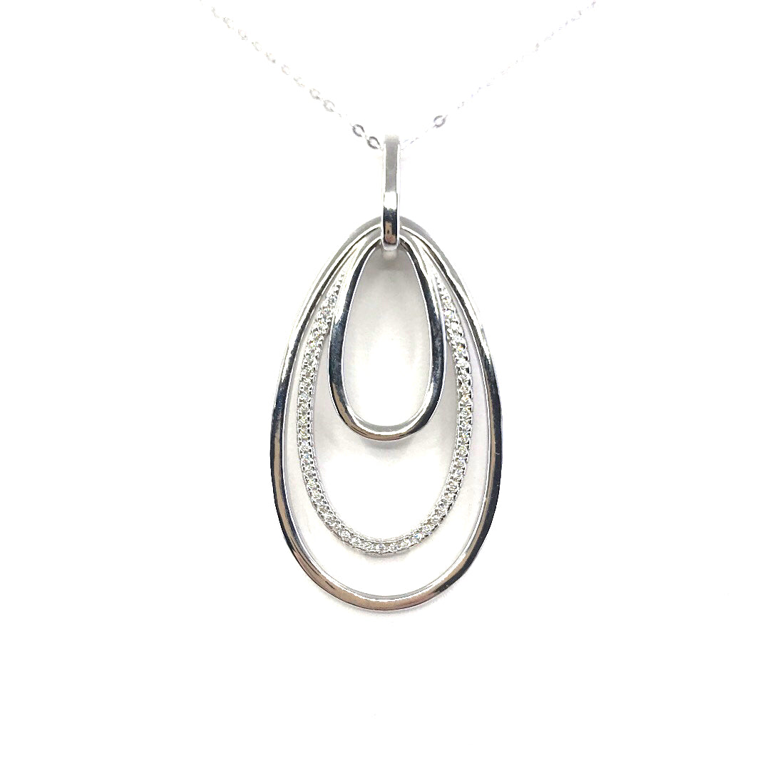 Sterling Silver Teardrop Pendant - HK Jewels