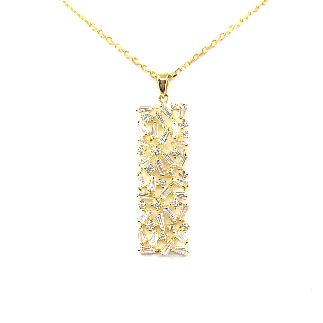 Sterling Silver Rectangle Pendant - HK Jewels