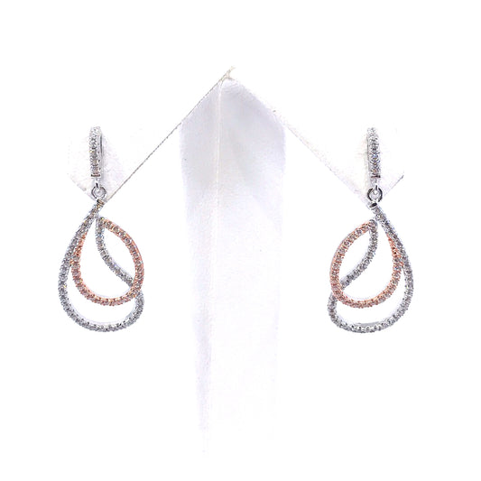 Sterling Silver Twisted Teardrop Earrings - HK Jewels